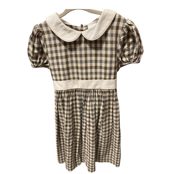 Edgehill Collection Plaid Dress with Peter Pan Collar Banded Tie Waist Size 6 - Picture 1 of 8